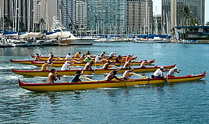  Boat race on Hawaii.  Photo by Milton Diamond.  