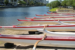  Outrigger canoes. Photo by Milton Diamond  