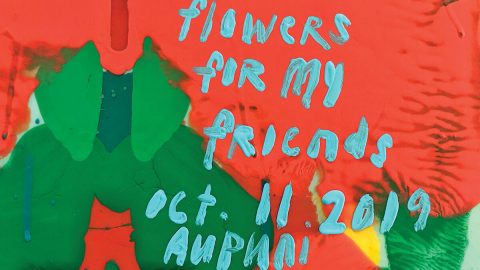 Announcement for "Flowers for my Friends" exhibition