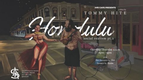 Promotional flyer for Tommy Hite exhibition, "Honolulu Social Realism, part 2"