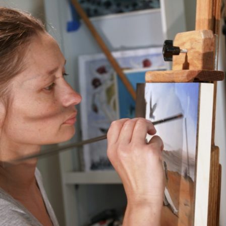Jessica Beck at work in her studio