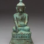 Photograph of a 17th century bronze Buddha, Burma