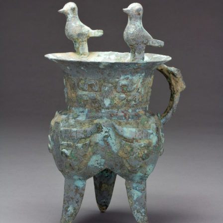 Photograph of bronze ritual vessel of the type Jia