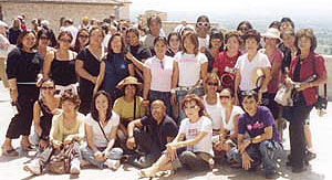 large group of Honolulu Community College fashion students in Europe