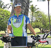 Olwen Huxley dressed for biking
