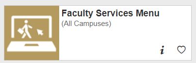 Faculty Services Menu