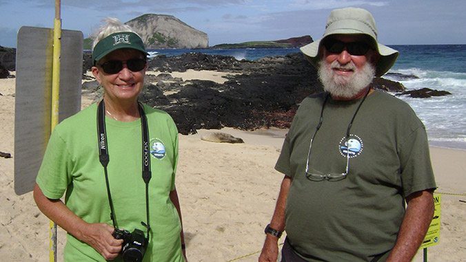 On the beach with Rabbit Island in the background