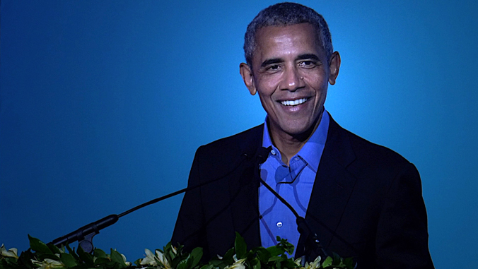 Barack Obama at podium
