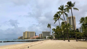 empty waikiki beach