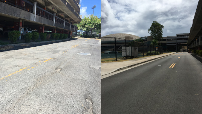 Before and after of Kalele Road