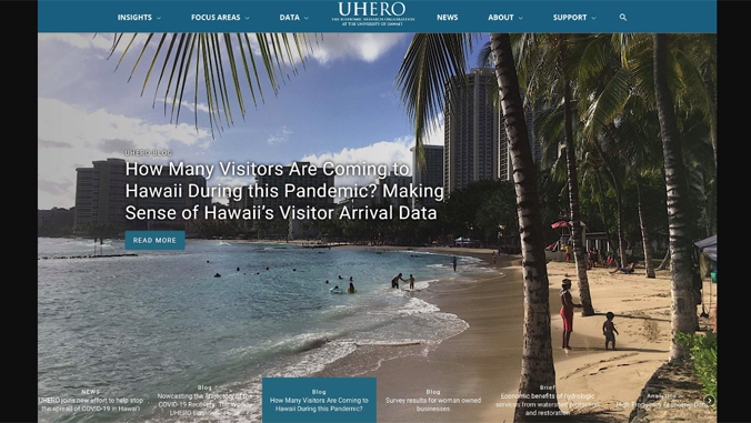 screenshot of UHERO website