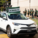 Volleyball fans show aloha with drive-thru celebration