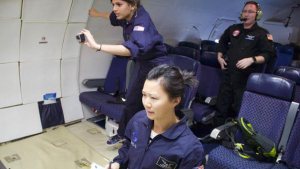 people in microgravity experiment