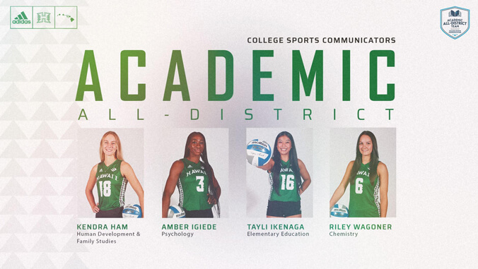 U H women's volleyball academic all-district graphic