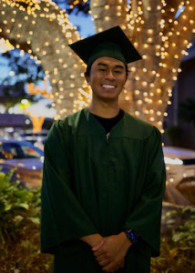 bongcaron wearing his graduation gown