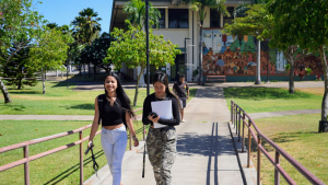 Students walking on campus