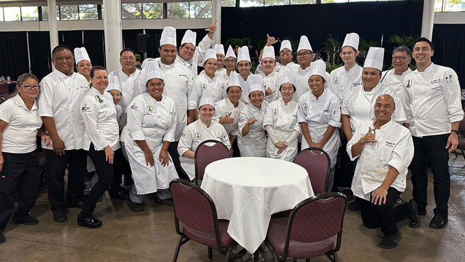 Leeward CC culinary students at the event.