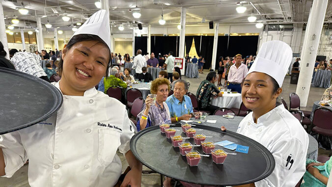 Culinary student at the fundraiser