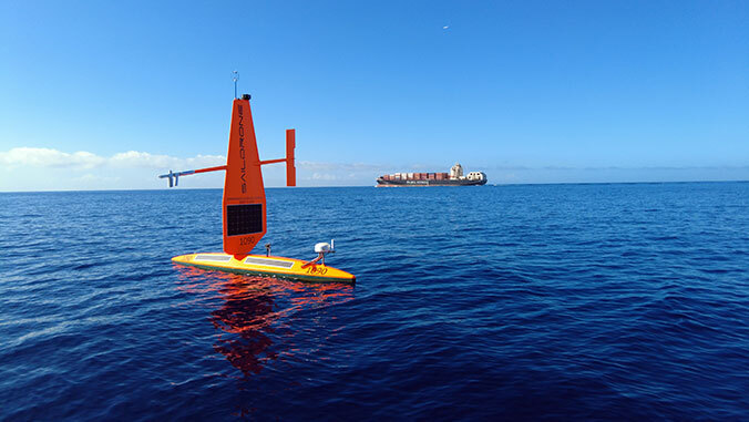 saildrones in water