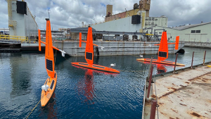 saildrones in water