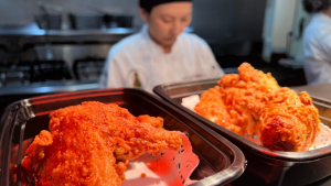 Fried chicken in containers