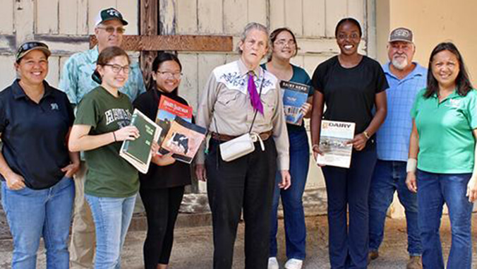 temple grandin with students