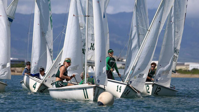 Sailing team competing 