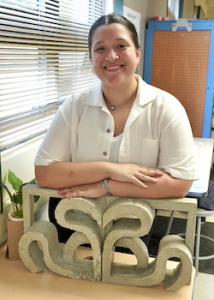 Morillo with her Squidly breeze block design