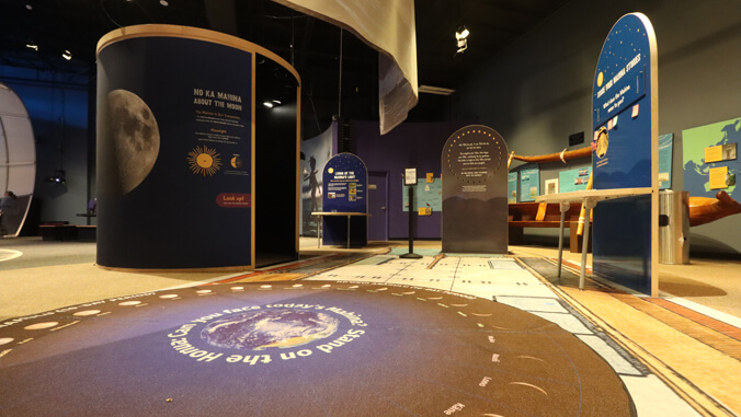 Interior of Imiloa with information on the moon