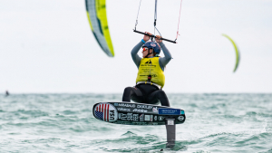 person riding a kiteboard