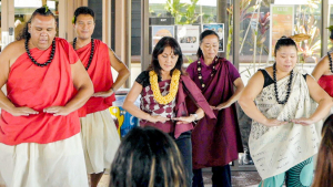 People dancing hula