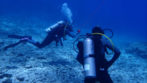 people in scuba gear underwater