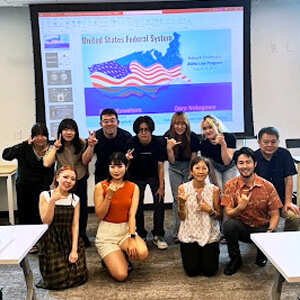 people in front of classroom screen