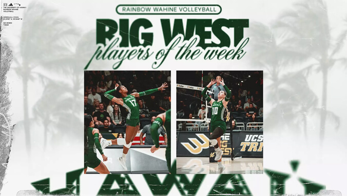 Alexander, Lang and Big West player of the week graphic