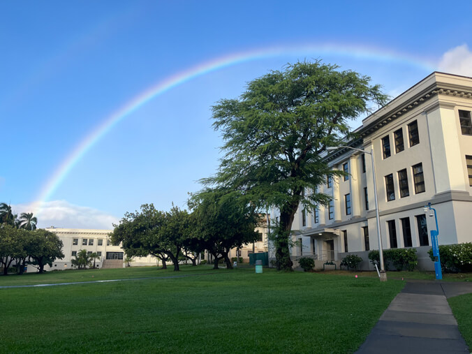 Rainbow over the quad