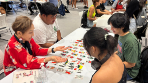 people playing Japanese card game