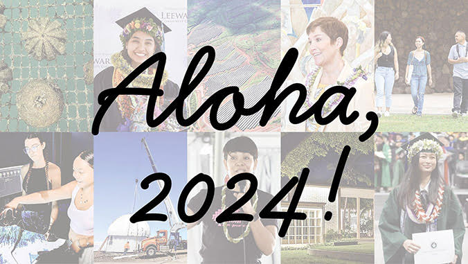 Collage of UH News images with the text Aloha, 2024