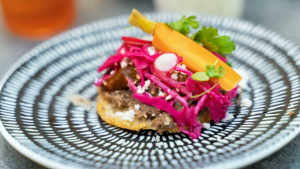 food sitting on a dish