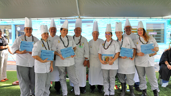 group photo of culinary arts students