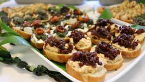 luncheon of dishes made by the culinary graduates