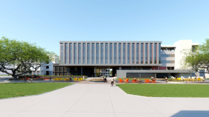 Exterior render of the Snyder replacement building