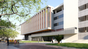 Exterior render of the Snyder replacement building