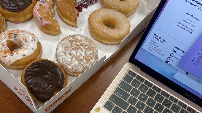 donuts and a laptop