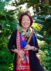 takemoto with her shakuhachi