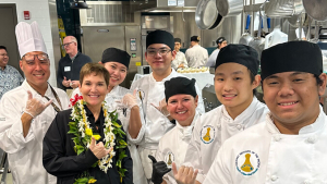 Hensel and culinary students and instructors