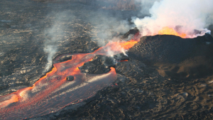 volcano erupting