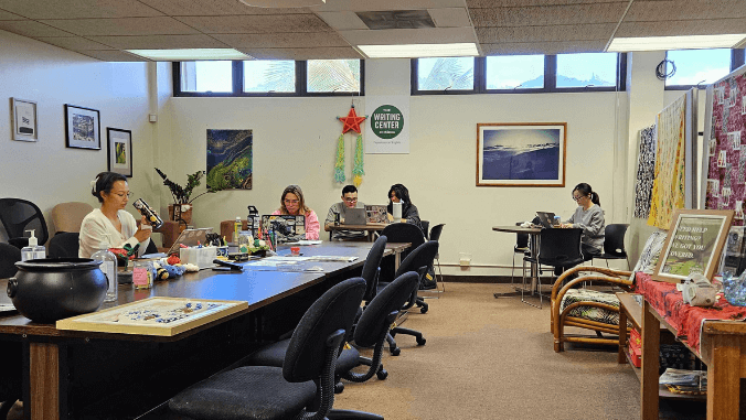 wide shot of writing center