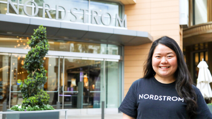 Jarenn Murakami in front of Nordstrom story