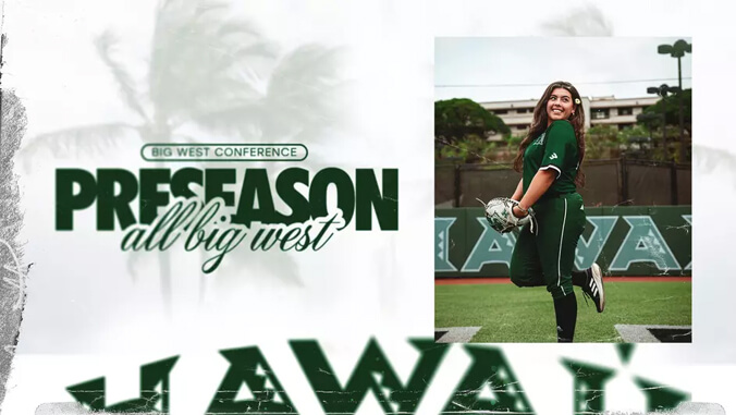 Izabella Martinez and Big West preseason graphic