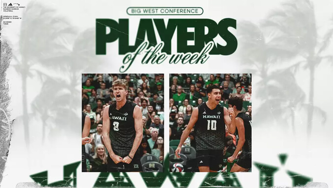 Kristian Titriyski and Kurt Nusterer, Big West Player of the Week graphic